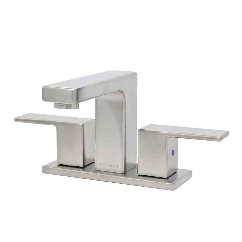 Lulani Centerset Bathroom Faucet with Drain Assembly, Brushed Nickel