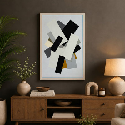 Floating Geometry Geometric - Wrapped Canvas