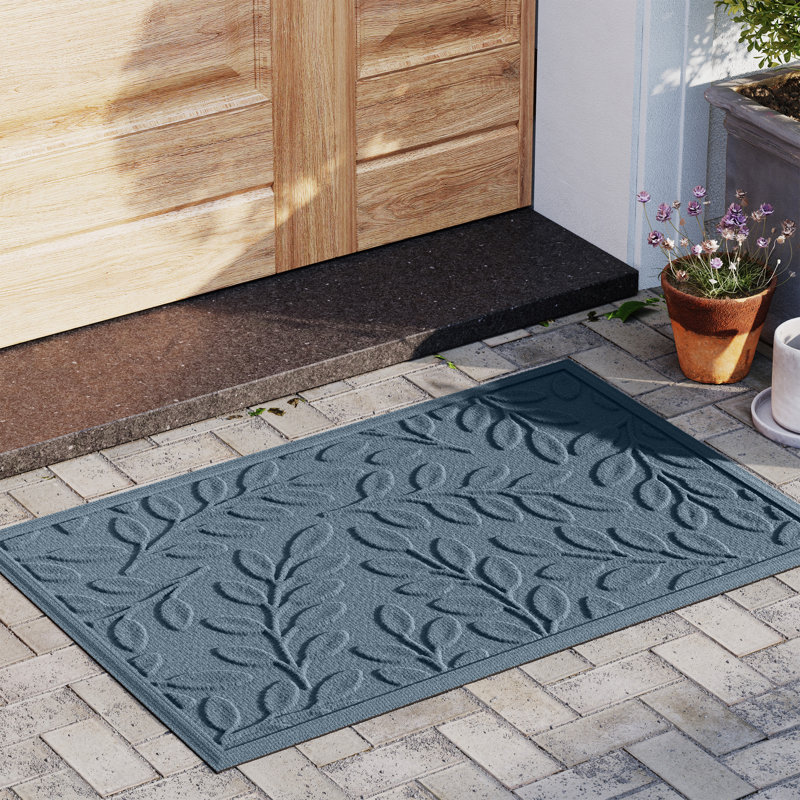 Paillasson intérieur semi-circulaire 24 po x 39 po WaterHog® Brittney Leaf