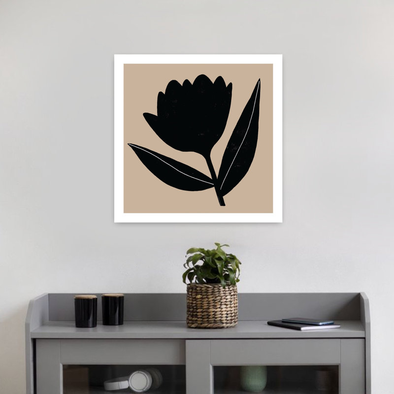 Contemporary Modern Mod Mix 3 avec art floral abstrait, H 18 po x l 18 po