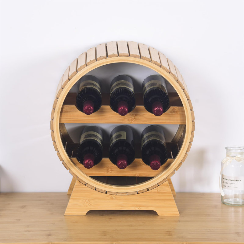 Open Shelving Wine Bottle Rack Brown