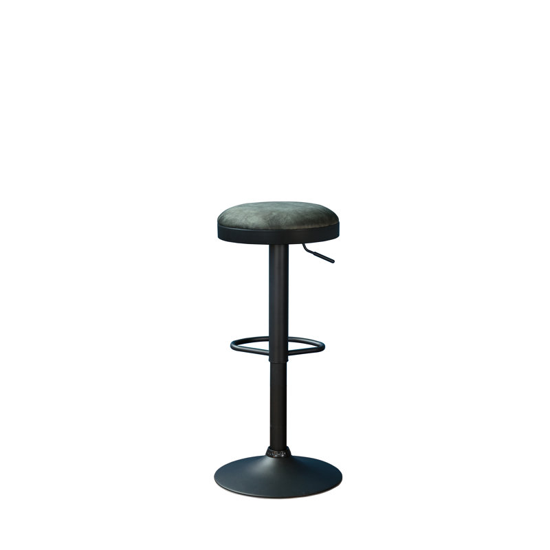 Swivel Upholstered Adjustable Height Counter Stool with Metal Frame, Green