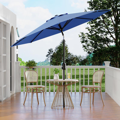 Parasol de patio 10 pi - 8 parasols de table robustes avec manivelle et inclinaison à bouton-poussoir