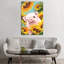 Baby Pig With Sunflower - Wrapped Canvas Print-1738926764