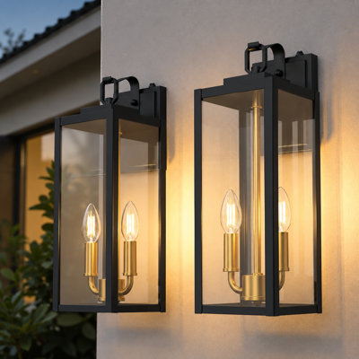 Dusk to Dawn LED Outdoor Lanterns lamps Sconce Light Aluminum Finish Commercial Exterior Lighting 