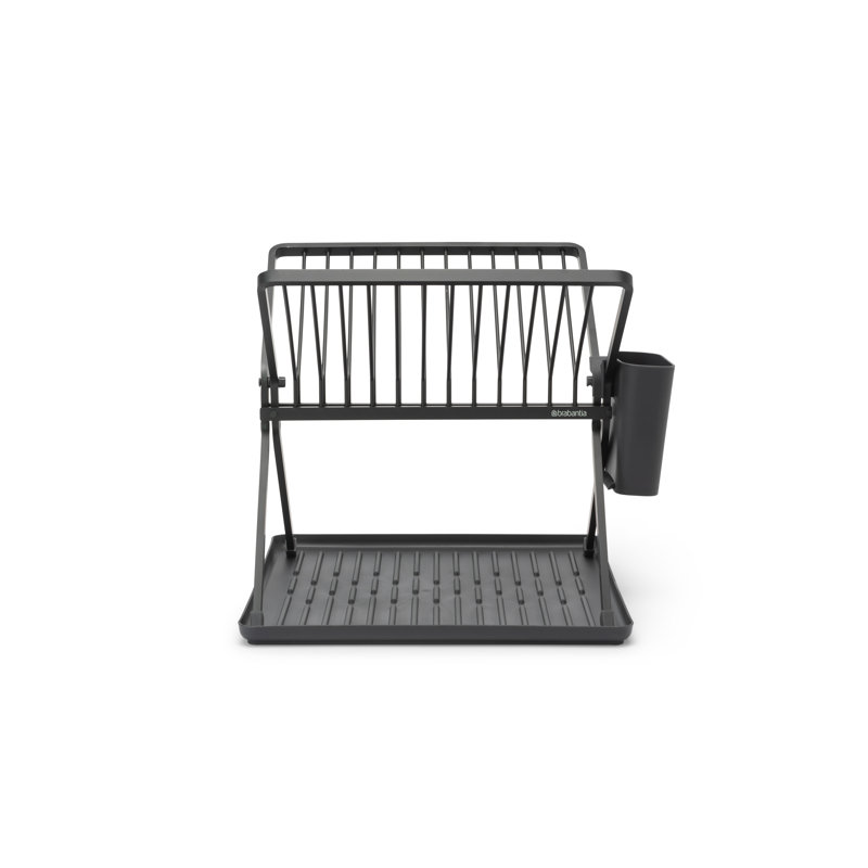 Brabantia Sinkside Compact Foldable Aluminium Dish Drying Rack, Dark Gray