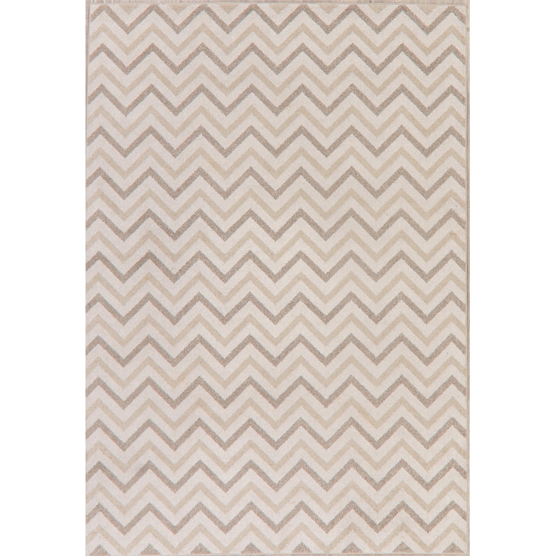 Tapis de zone beige 6 pi 7 po x 9 pi 6 po chevron Herakleitos