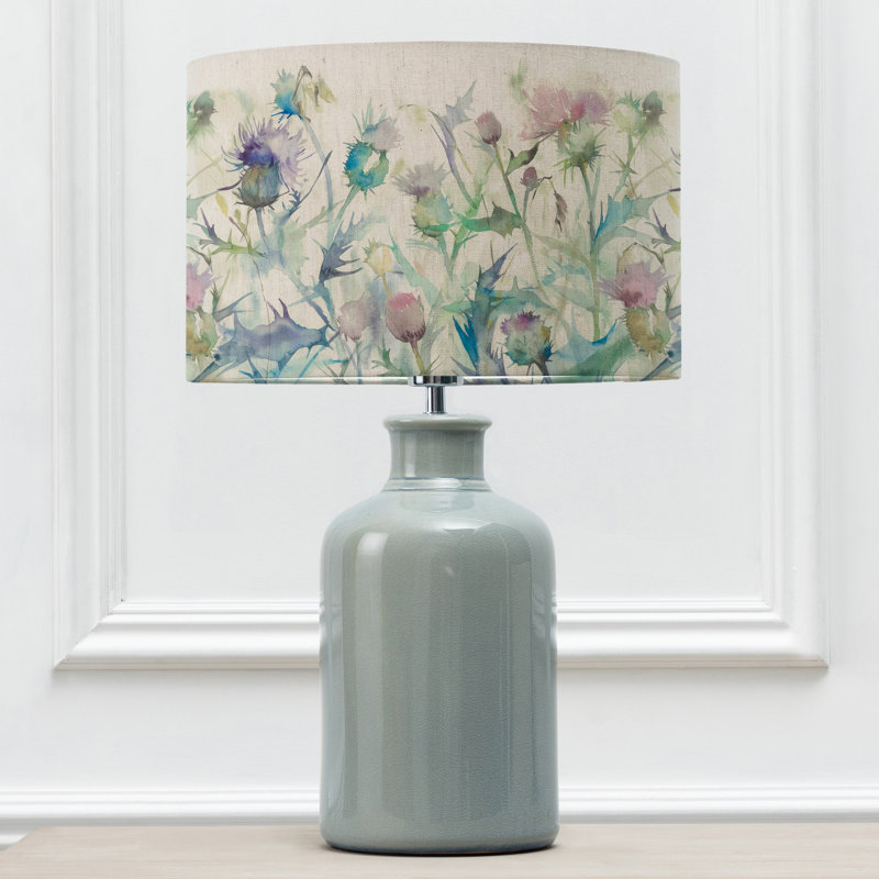 Elspeth Table Lamp & Cirsium Eva Damson Shade, Blue