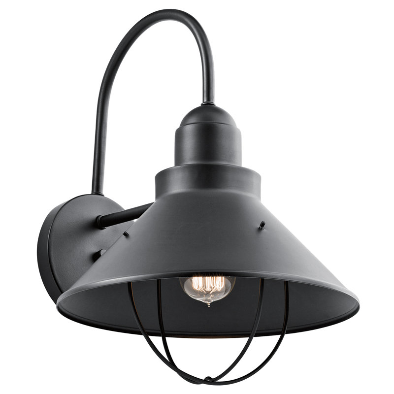 Kichler Seaside 1-Light Outdoor Barn Light, Black
