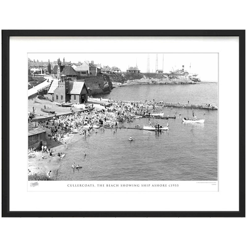 Cullercoats, the Beach Showing Ship Ashore C1955 1 Piece Single Picture Frame Wall Art, 40cm H x 50cm W x 2.3cm D