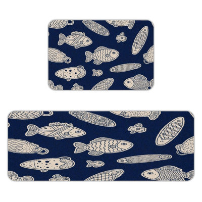 Tapis de cuisine antidérapant 2 pièces
