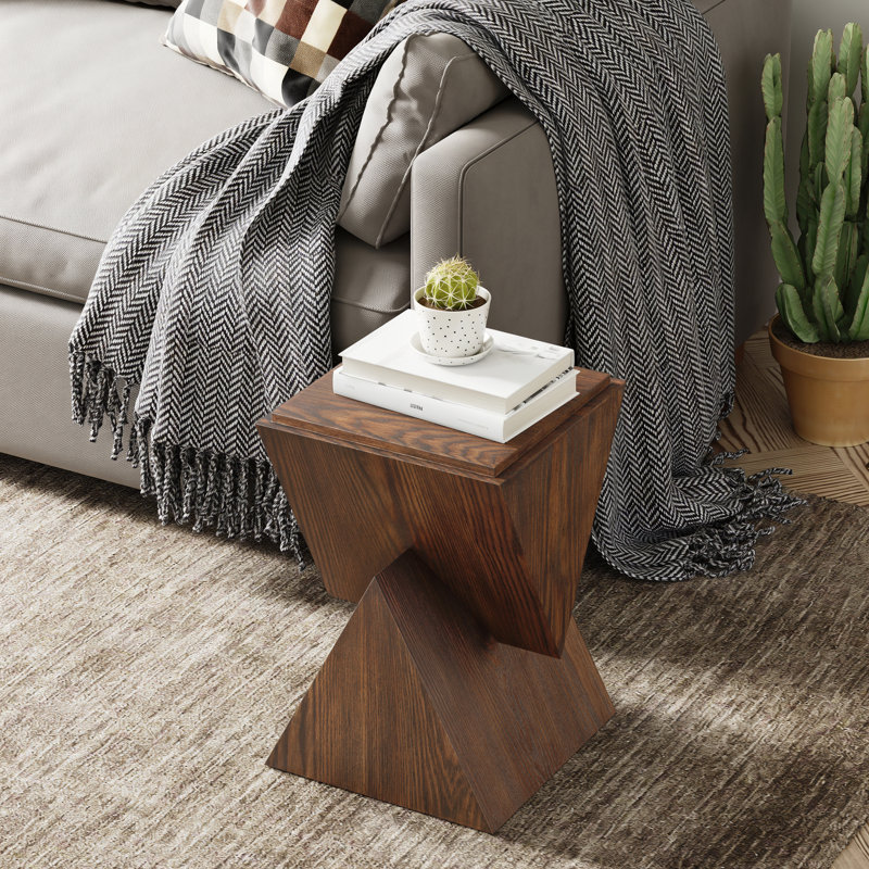 Table de bout à motif géométrique Modern Farmhouse, Dark Brown