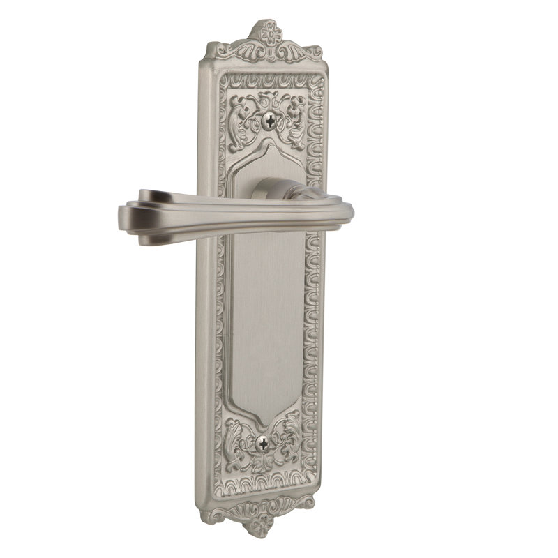 Plaque à œuf simple avec œillet et œillets, Nickel satiné, Droitier