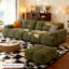 Canapé modulaire en chenille vert-211374088