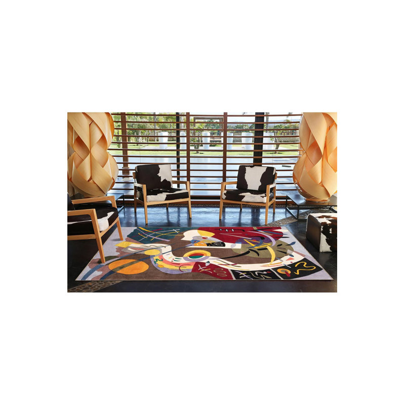 Multi Color Modern Pattern Woven Base Machine Washable Area Rug, Runner 3'3" x 6'7"
