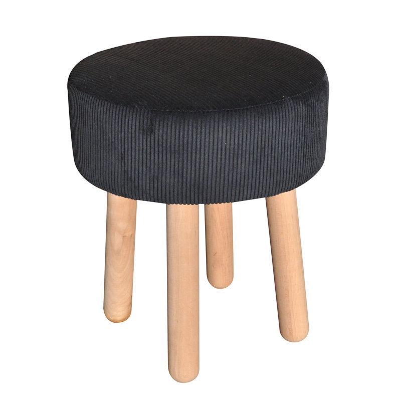 Solid + Manufactured Wood Accent Stool, Black
