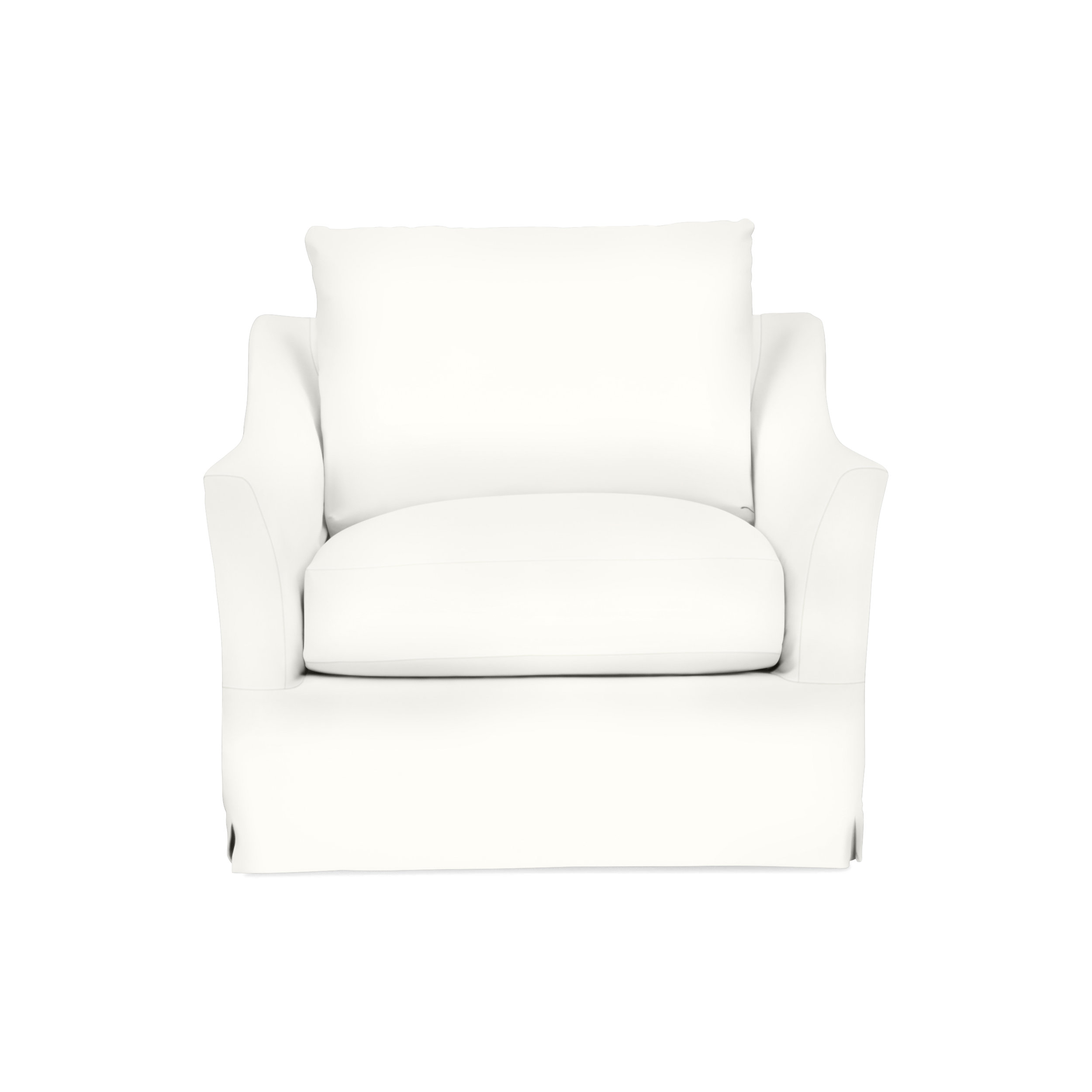 White discount slipcovered armchair