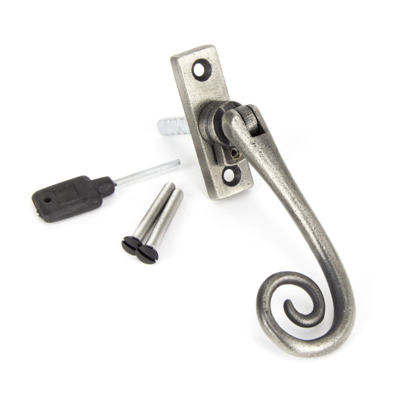 Slim Monkeytail Espag Door Accessory, Antique Pewter