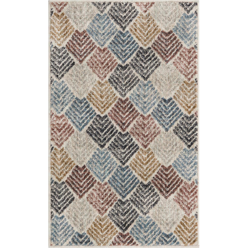 Geometric Indoor Rug, Rectangle 2' x 3'