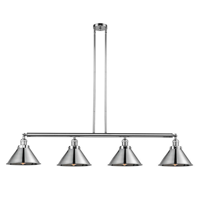 Luminaire suspendu linéaire à 4 lumières pour îlot de cuisine Paylor, Chrome poli, Chrome poli, Ampoule DEL 6 watts Vinage