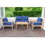 Huntington 5 Piece Teak Loveseat Seating Group with Sunbrella Cushions-1637975577