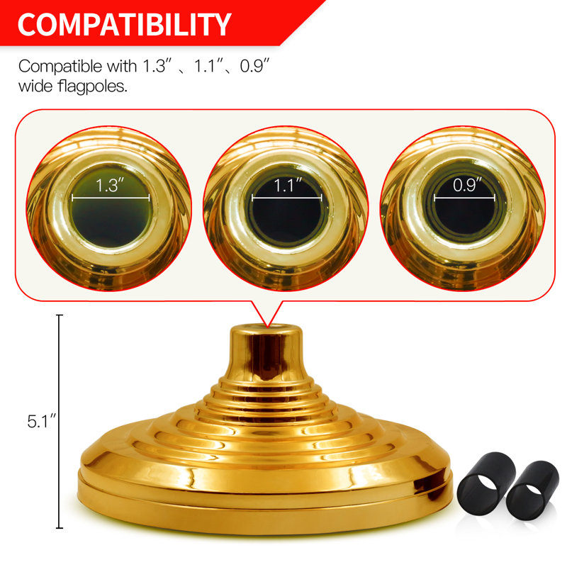 Gold Reflective Plastic Indoor/Outdoor Flagpole Base