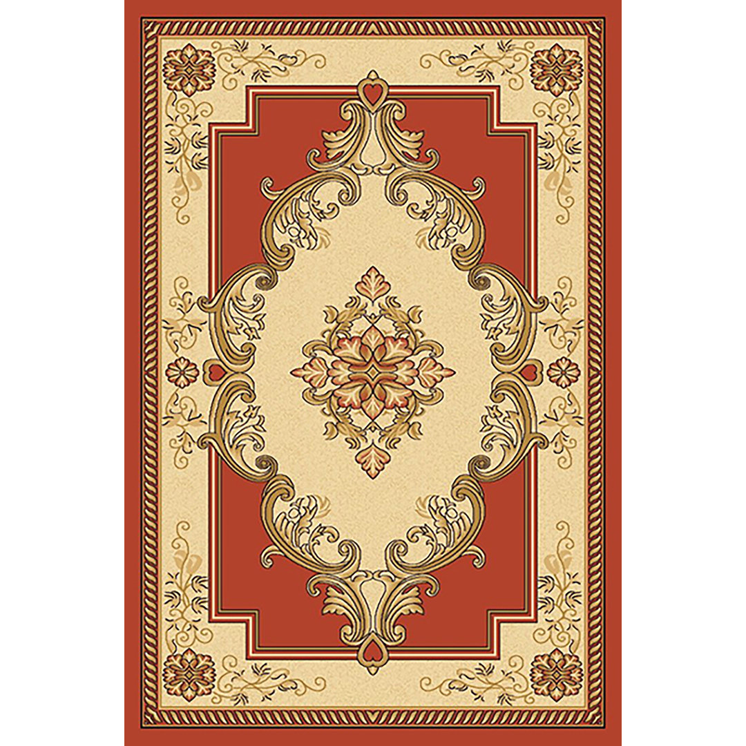 Ramsel Oriental Orange/Beige Area Rug Astoria Grand Rug 