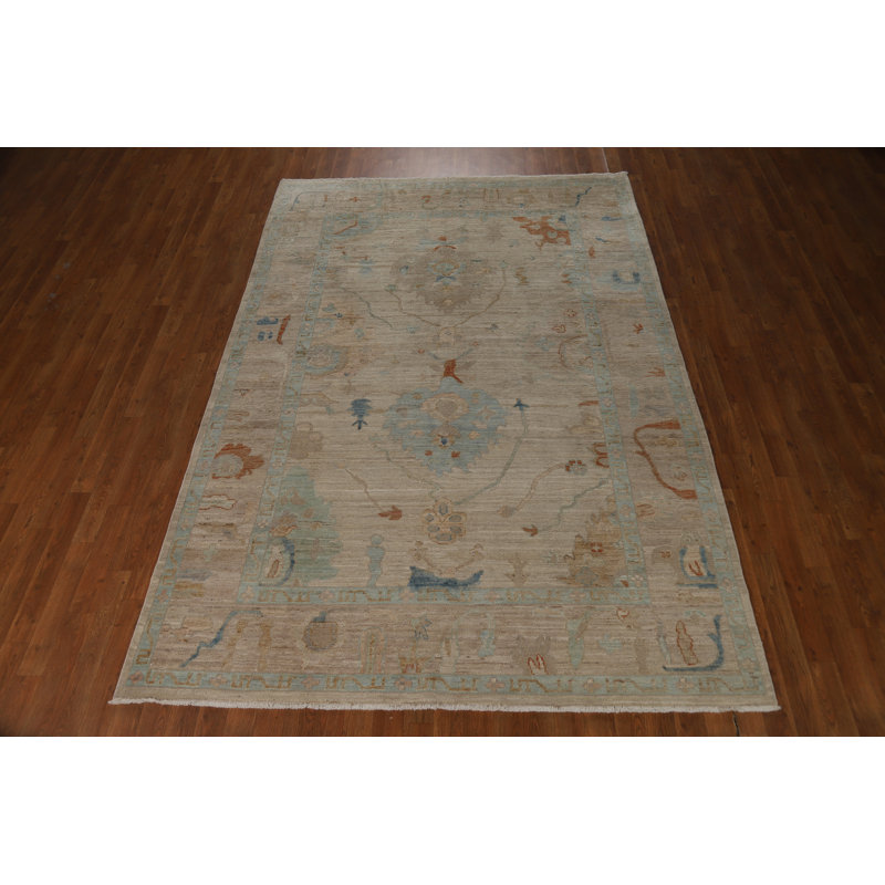 Vegetable Dye Oushak Turkish Area Rug 6x9