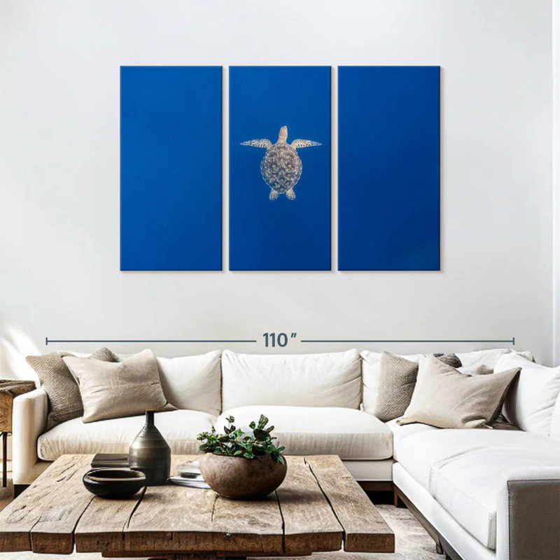Tortue de mer bleue Brampt, H 48 po x l 74 po