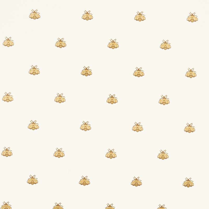 Papier peint les abeilles de Hubert, Blanc / doré