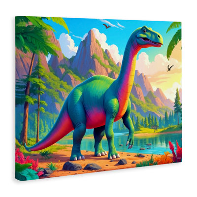 Vibrant Brontosaurus by River Canvas, design by Tabz Jones