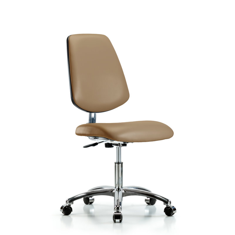 Chaise de travail Calista, Roulettes chromées, Taupe