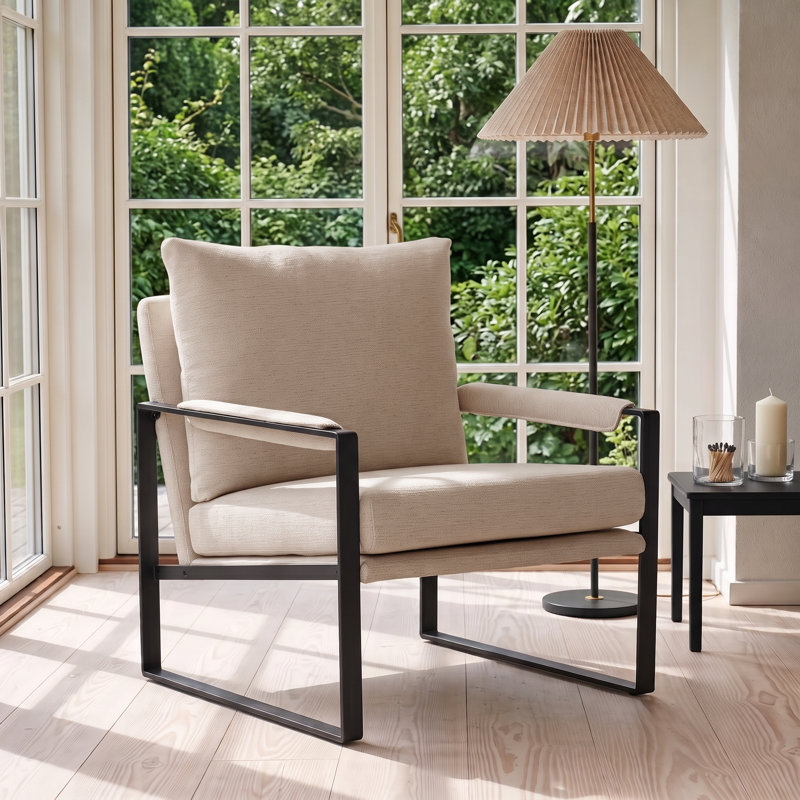 Penermon 72cm Wide Armchair, Linen Cream Beige
