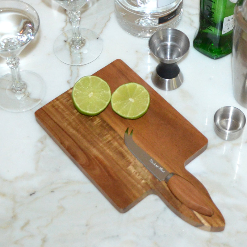 Esenia - Planche de bar en acacia avec couteau