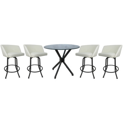 4 - Person Glass Top Four Leg Dining Set