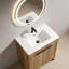 Meuble-lavabo sur pied de 30 po avec panneau rainuré 3D et lavabo en céramique intégré