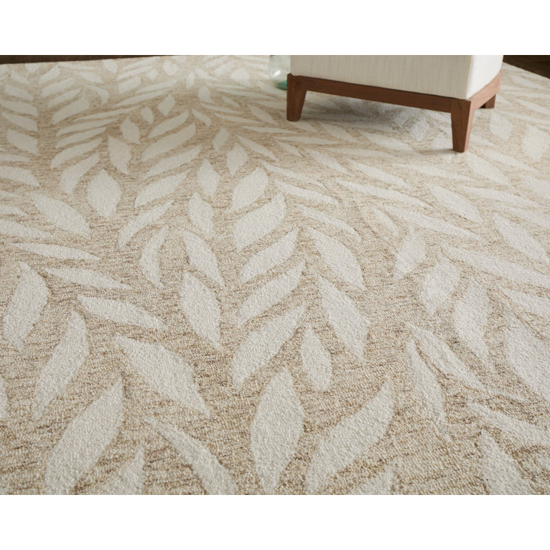 Wallace Modern Floral & Botanical Tan Area Rug, Rectangle 8' x 10'