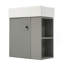 Meuble-lavabo flottant moderne de 21,6 po avec lavabo en céramique - parfait pour les petites salles de bain, rangement à droite-1357334538