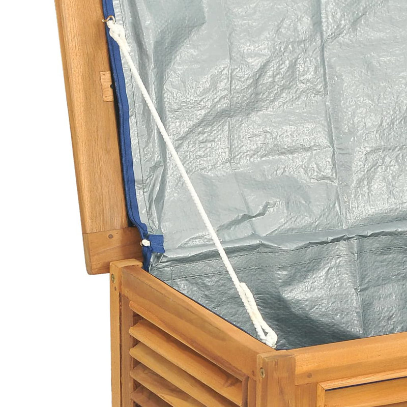 Water Resistant Teak Solid Wood Deck Box in Brown