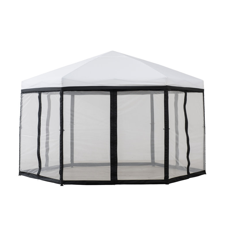 Fabric Folding Pavillon CASADO - 339cm x 339cm, white Adarah, Off White/Black