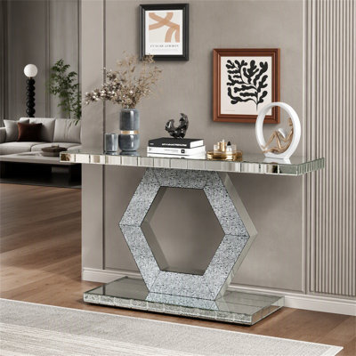 Miroir d'entrée hexagonal en cristal Sparkling