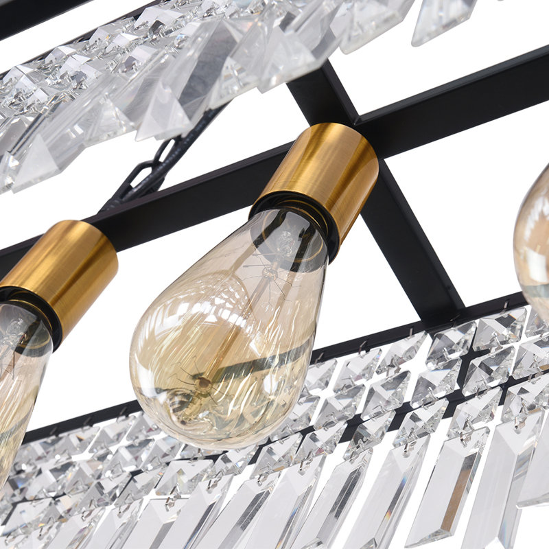 Fircrest 5-Light Island Rectangle Crystal Chandelier