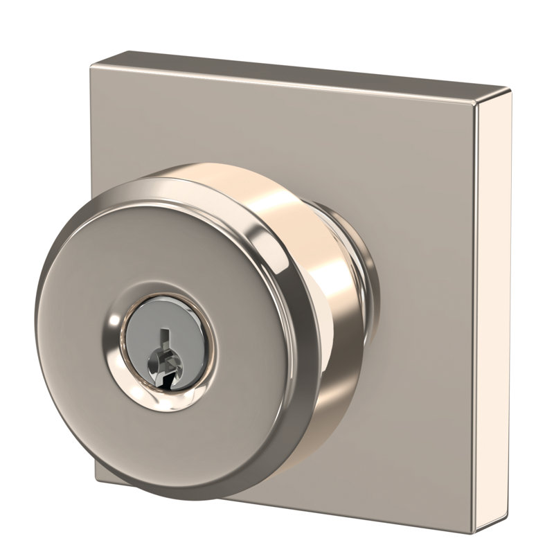 Bouton de porte avec rosette Bowery, Laiton satiné, Privacy (Bed & Bath)