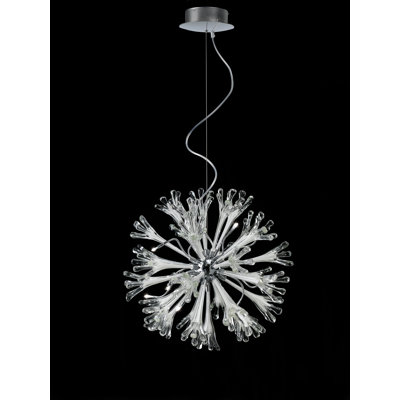 Lustre à spheres spoutnik 11 lumières avec accents de cristal Bardsley