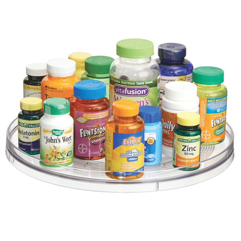 Clear Recycled Plastic 14-inch Turntable Organizer