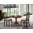 3 Piece Dining Room Table Set Contains a Round Kitchen Table with Pedestal and 2 Linen Fabric Dining Chairs, Cappuccino-1209549044-1209549043