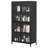 Metal Storage Cabinet With Tempered Glass Doors, Stable, For Bedroom Use Antique Finish, Spacious Shelves, Stable Dining Rooms