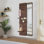 Miroir mural pleine grandeur avec tablettes et crochets Hide