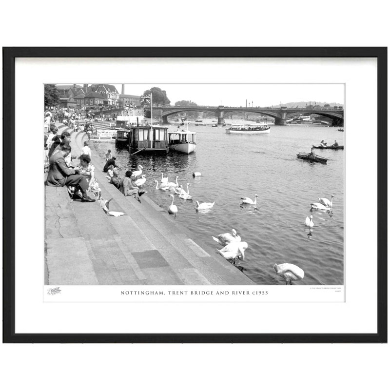 Nottingham, Trent Bridge And River C1955 - Single Picture Frame Print, 60cm H x 80cm W x 2.3cm D