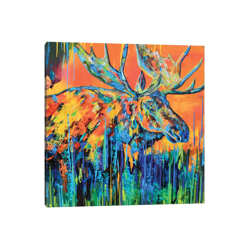 Moose 1 Piece Wall Art on Canvas, 66.04 cm H x 66.04 cm W, Wrapped Canvas